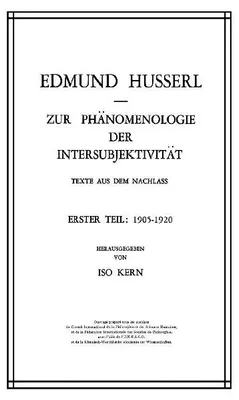 Produktbild von Zur Phänomenologie der Intersubjektivität