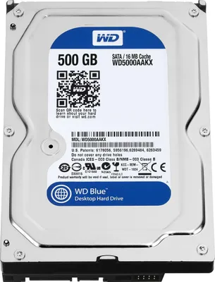 Zdjęcie produktu dla Western Digital Blue, 500 GB, 7200 RPM, 16 MB, 3.5", SATA
