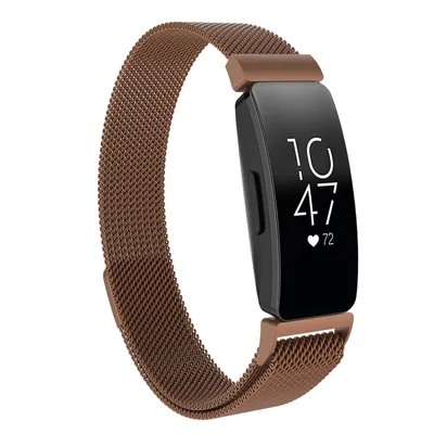 Produktbild von Armband für Fitbit Inspire, Inspire 2, Inspire HR, Ace 2, Ace 3 verstellbar Edelstall Metall - Braun