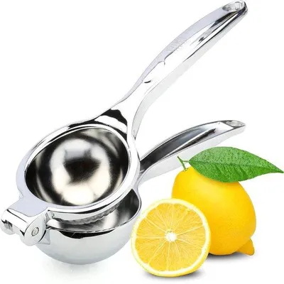 Zdjęcie produktu dla Ręczna wyciskarka do cytrusów ze stali nierdzewnej – ręczna wyciskarka do miąższu i soku – ręczna wyciskarka do limonek – wyciskarka do soku ze stali nierdzewnej
