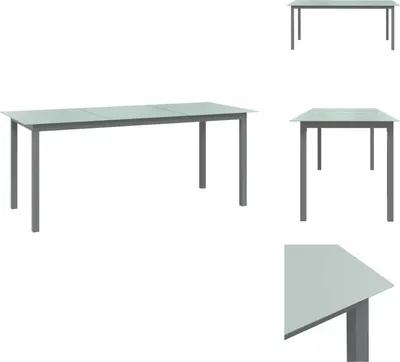Image de vidaXL Table de jardin gris clair 190x90x74 cm Aluminium et verre - Tables de jardin