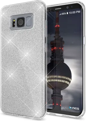 Produktbild von Samsung Galaxy S8 Hülle Handyhülle von NALIA, Glitzer Slim Case Cover Schutzhülle Silber