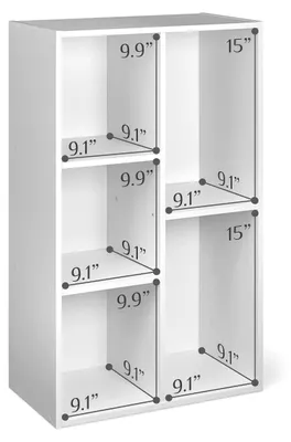 Productafbeelding van A. Boekenrek met 5 vakken, wit, 50 x 24 x 80 cm