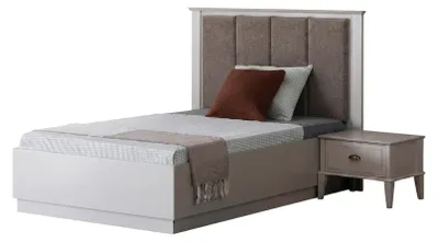 Produktbild von Modernes Kinderzimmer Set Komplettzimmer Bett Kleiderschrank Grau