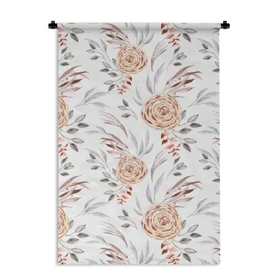 Obrázek produktu pro MuchoWow® Tapiserie Věšení na zeď Růže - Boho - vzor 90x135 Tapiserie dekorace Nástěnná šála
