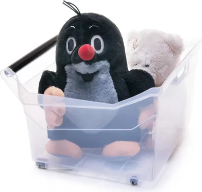 Produktbild von Kunststoff Aufbewahrungsbox mit Griffen und Rollen - transparent - 29 Liter