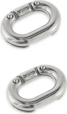 Produktbild von 2x Kettennotglied aus rostfreiem Edelstahl, 5 mm, zum Nieten und Verbinden