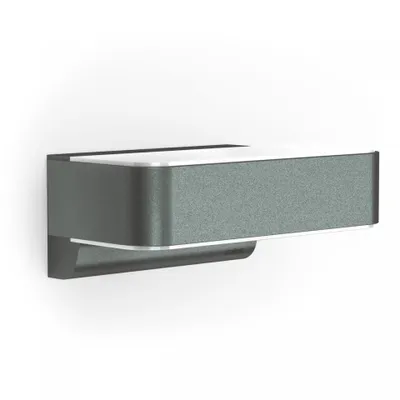Imagen del producto de STEINEL L 810 SC, Lámpara de pared para exteriores, color antracita, aluminio, IP44, ideal para entrada, garaje, jardín, terraza, clase II