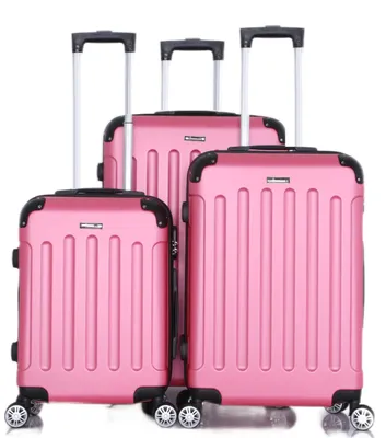 Image de Ensemble de valises rigides, 3 pièces, rose et marron
