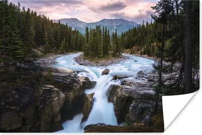 Produktbild von MuchoWow® Poster Wasserfall im Jasper National Park in Nordamerika 120x80 cm - Bilder