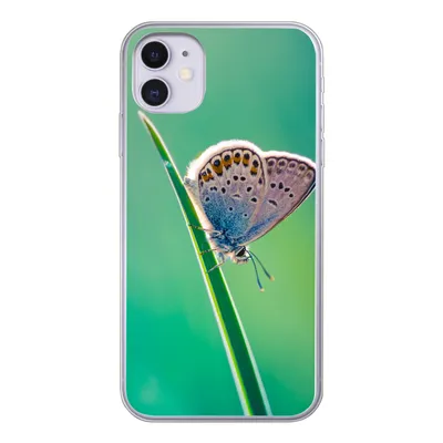 Produktbild von MuchoWow® Handyhülle Schutzhülle Hülle für iPhone 11 Schmetterling - Gras - Licht Silikon Softcase Handy Hülle - Handytasche