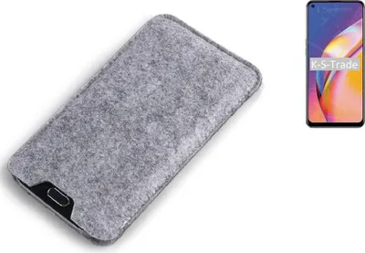 Produktbild von K-S-Trade Filz Handyhülle kompatibel mit Oppo A94 Schutzhülle Filztasche Filz Tasche Case Sleeve Handy Hülle Filzhülle grau