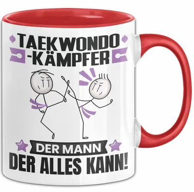 Produktbild von Taekwondo-Kämpfer Tasse Geschenk für Taekwondo-Kämpfer Der Mann Der Alles Kann Geschenkidee zum Geburtstag (Rot)