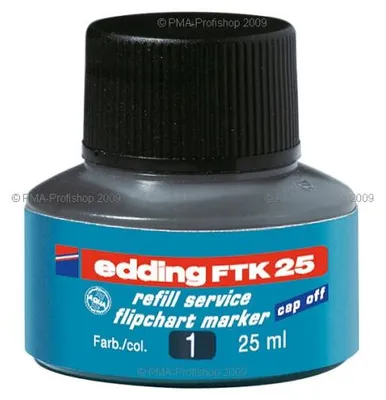 Produktbild von Edding FTK 25 Nachfülltinte für Flipchartmarker, Schwarz, 25 ml, 1 Stück(e)