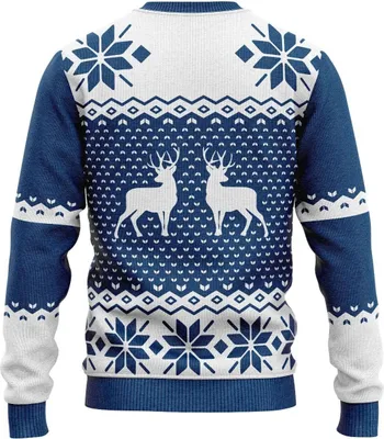 Produktbild von JAP Weihnachtspullover - Classic One - Perfekte Passform ohne Jucken - Damen und Herren - L - Blau