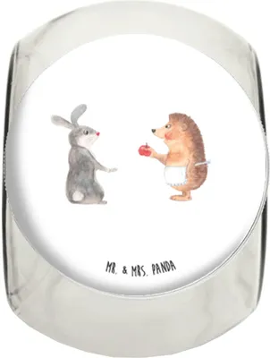 Produktbild von Mr. & Mrs. Panda Teedose Hase Igel XL 2000ml - Weiß - Geschenk, und, Trennungsschmerz, keksdose glas, Herzschmerz, Bonboniere, Kaffeedose, Tiermotive, Vorratsglas