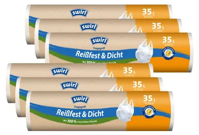 Produktbild von 6x Swirl Tragegriff Müllbeutel 35L ( 15 stk./Rolle )
