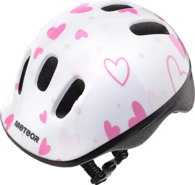 Obrázok produktu pre Bezpečnostná prilba Meteor, detská prilba, prilba na bicykel, kolieskové korčule, prilba MV6-2 detská prilba na bicykel, veľkosť XS 44-48 cm Srdcia