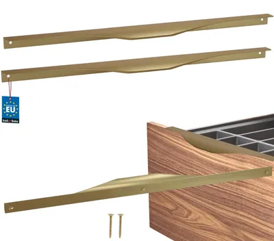 Produktbild von KOTARBAU® 2er Set Schrankgriffe Möbelgriffe 436 / 416 mm Matt Gold ZnAl Griffe für Küchenschränke Griffe Schubladengriff Türgriff Schrank Kantengriff