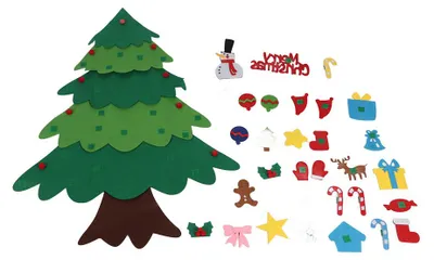 Immagine prodotto di Albero di Natale in feltro fai da te, morbido, con decorazioni e lucine