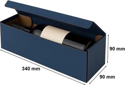 Obrázek produktu pro Dekorativní dárková krabička K-881 na víno Modrá