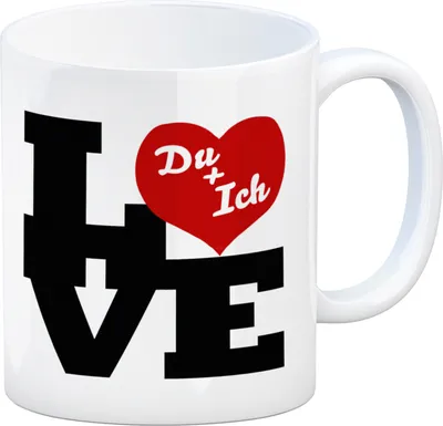 Produktbild von Du und ich Love Kaffeebecher zum Valentinstag