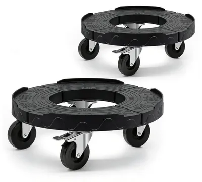 Immagine prodotto di 2 supporti regolabili per piante - neri, con una capacità di carico di 220 kg