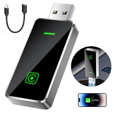 Produktbild von Wireless CarPlay Adapter für iPhone, wandelt kabelgebundenes CarPlay in kabellos, kompatibel mit iOS 10+ & Autos ab 2019
