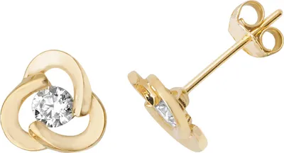 Image de Boucles d'Oreilles Femme Or 375/1000 avec Oxyde de Zirconium - 8mm*8mm; TRS27046