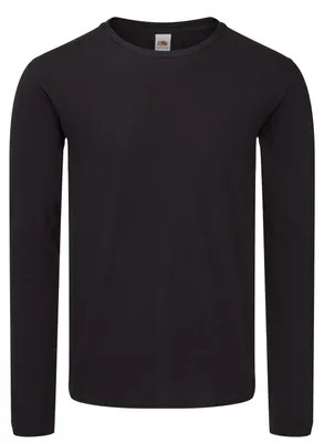 Obrázok produktu pre Fruit of the Loom – „Iconic“ tričko pre mužov/ženy Uni s dlhým rukávom LT1821 (XL) (čierne)