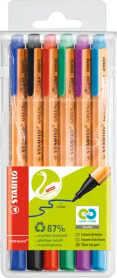 Produktbild von Umweltfreundlicher Filzstift - STABILO GREENpoint - 6er Pack - mit 6 verschiedenen Farben