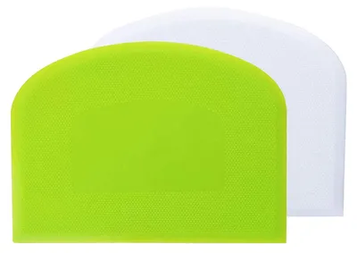 Produktbild von Silikon-Teigschaber-Set, Teigschaberkarte, Spatel für Kuchen, Pizza, Brotschneiden, Küchenutensilien, Backen, weiß + grün