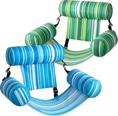 Produktbild von Aufblasbare Schwimmsessel - Poolstühle - 2er-Pack - Für Erwachsene - Robustes PVC - Gestreift