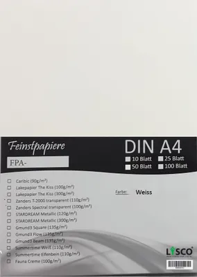 Produktbild von GMUND Transparentpapier DIN A4 Farbe weiß / LYSCO® Feinstpapierset mit 50 Blatt Inhalt (FPA-126) - bedruckbar, sehr gute Qualität, für Einladungen, als Einlegeblätter für Alben, Fotoalben, Fensterbilder, Bastelarbeiten uvm.