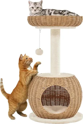 Produktbild von Katzenkratzbaum mit Kratzsäule und Plüschball - Idealer Spielplatz für Katzen 75 cm