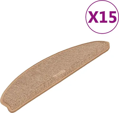 Produktbild von vidaXL Stufenmatten 15 Stk. 65x21x4 cm Hellbraun Halbrund Groß