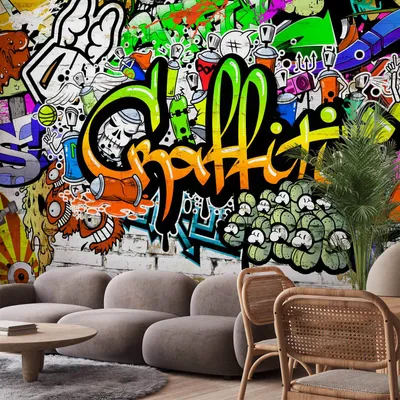 Produktbild von Vlies Fototapete - Graffiti on the Wall 300x210 cm Streetart f-A-0348-a-d