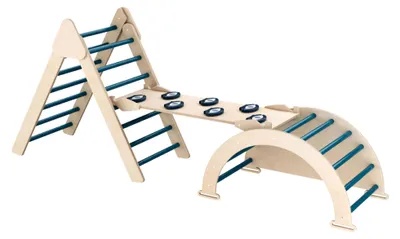 Immagine prodotto di Bambam - Arco da Arrampicata Montessoriano 200x80x45 cm a Triangolo con Cuscino in legno massello per bambini 1-3 anni