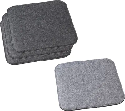 Produktbild von Sitzauflage Sitzkissen Filz zum Wenden Grau Anthrazit 35 x 35 cm (4 Stück)