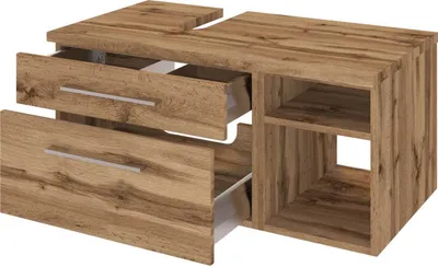 Produktbild von Waschbecken Unterschrank 90 cm,  Siphonausschnitt Links TAREE-03 in wotaneiche Nb.