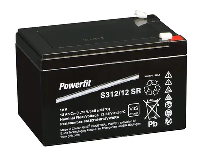 Zdjęcie produktu dla Akumulator kwasowo-ołowiowy Exide Powerfit S312/12 SR z Faston 6.3 mm 12V, 12000mAh