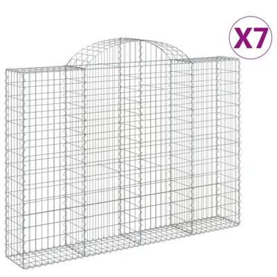 Produktbild von Gabionen mit Hochbogen 7 Stk. 200x30x140/160cm Verzinktes Eisen