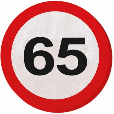 Produktbild von Serviette Verkehrsschild 65 Jahr 20 stk
