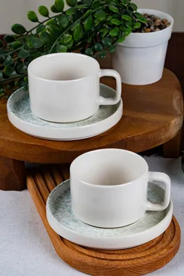 Image de Hermia Concept, ensemble de tasses à thé de haute qualité (4 pièces) - 100% porcelaine, 8 cm, 14 cm