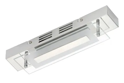 Produktbild von Längliche LED Wandlampe mit Glas 30cm Chrom modern