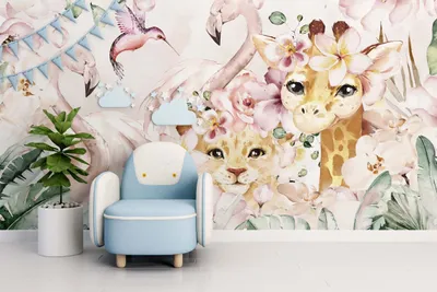 Produktbild von DECO WALLS Fototapete Kinderzimmer Dschungel - Außergewöhnliche Haltbarkeit XXL 260x390 cm