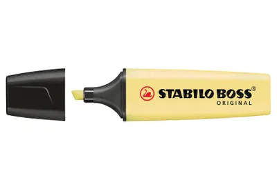 Obrázek produktu pro STABILO Boss Original Pastel, 1 kusů, Žlutá, Rozšířený hrot, Černá, Žlutá, Plast, Obdélník