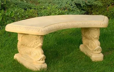 Produktbild von Casa Padrino Gartenbank / Parkbank Sandfarben 138 x 45 x H. 49 cm - Gebogene Garten Sitzbank im Orientalischen Stil - Gartenmöbel