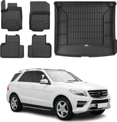 Produktbild von OMAC Fußmatten & Kofferraumwanne Set für Mercedes ML W166 2011-2015 Gummi 5x