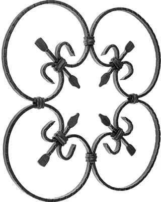 Produktbild von Schmiedeeisen Ornament 38X38Cm Gitter Für Tore Zäune Fenstergitter Stahl Geschmiedet